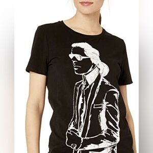 New Karl Lagerfeld Black Logo Tee